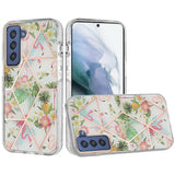 For Samsung Galaxy S22 Ultra Fashion Floral IMD Design Flower Hybrid Protective Hard Rubber TPU Slim Back Shockproof  Phone Case Cover