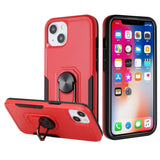 For Apple iPhone 11 (6.1") Hybrid Rugged Hard Drop-Proof 3 Layer Protection Military Grade Armor with Metal Ring Stand  Phone Case Cover