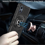For OnePlus Nord N20 5G Hybrid Dual Layer with Rotate Magnetic Ring Stand Holder Kickstand, Rugged Shockproof Protective  Phone Case Cover