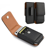 For Samsung Galaxy A23 5G Universal Vertical Leather Case Holster with Card Slot, Rotation Belt Clip & Magnetic Closure Carrying Phone Pouch [Black]