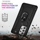 For Samsung Galaxy A53 5G Military Grade Heavy Duty Armor Hybrid with Rotating Metal Ring Kickstand Finger Loop Stand  Phone Case Cover