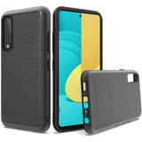 For Apple iPhone 13 Pro (6.1") Slim Thin Hybrid TPU 2-Piece Bumper Shockproof with Brushed Metal Texture Carbon Fiber Hard PC Back  Phone Case Cover