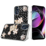 For Motorola Moto G 5G 2022 Bling Crystal 3D Full Diamonds Luxury Sparkle Transparent Rhinestone Hybrid Protective  Phone Case Cover