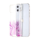 For Apple iPhone 13 (6.1") Pattern Clear Design Transparent Glitter Bling Hybrid Plastic Hard Back TPU Rubber Armor  Phone Case Cover