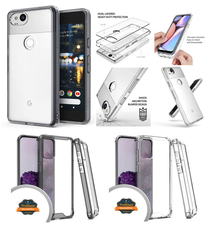 For Apple iPhone 14 /Pro Max Slim Frame Shockptoof Hybrid Rubber Silicone Gummy TPU Clear Hard Back  Phone Case Cover