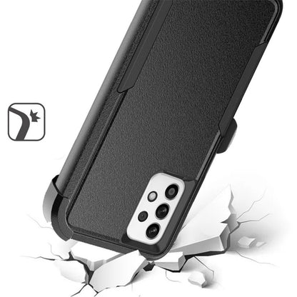 For Samsung Galaxy A54 5G Heavy Duty Rugged Shockproof Protection Hybrid Kickstand with Swivel Belt Clip Holster Black Phone Case Cover