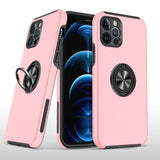 For Apple iPhone 13 Pro (6.1") Hybrid 360 Degree Rotatable Metal Invisible Ring Stand Holder Fit Magnetic Car Mount Shockproof Slim  Phone Case Cover