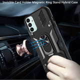 For Apple iPhone 11 (6.1") Wallet Case Hybrid Ring Stand with Invisible Credit Card Holder Heavy Duty Slim Rugged Hard Black Phone Case Cover