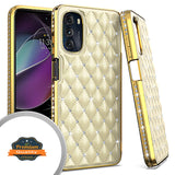 For Motorola Moto G Stylus 5G 2022 Diamonds Fashion Bling Rhinestone Glitter Luxury Plating Hybrid TPU Hard PC TPU Back  Phone Case Cover