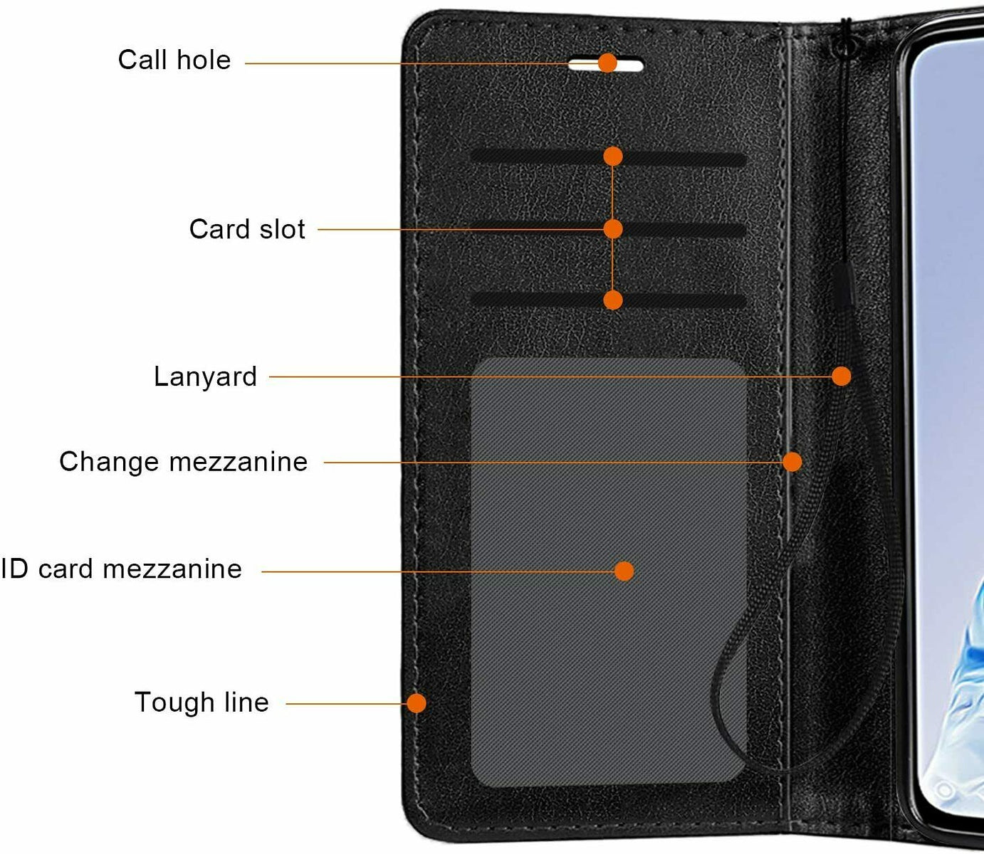 For Motorola Moto G 5G 2022 Wallet PU Leather Pouch with Credit Card Slots ID Money Pocket, Stand & Strap Flip Protective Black Phone Case Cover