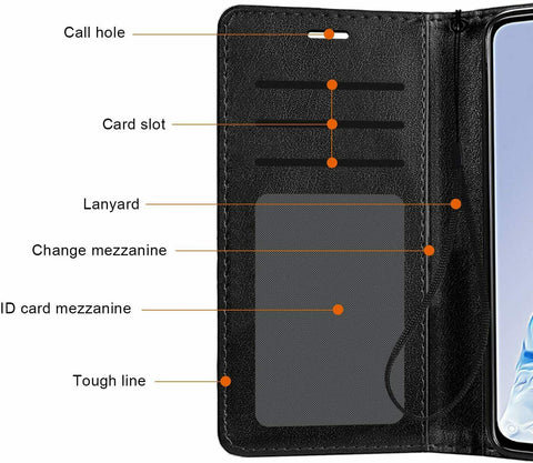 for Samsung Galaxy S22 Ultra Luxury Leather Wallet Case with Credit Card Holder Storage Lanyard Kickstand Magnetic Flip Phone Case Cover by Xpression