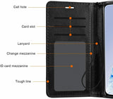 For Motorola Moto G Stylus 5G 2022 Wallet PU Leather Pouch with Credit Card Slots ID Money Pocket, Stand & Strap Flip Black Phone Case Cover