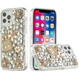 For Samsung Galaxy S21 Plus Bling Clear Crystal 3D Full Diamonds Luxury Sparkle Rhinestone Hybrid Protective Pearl Flowers Perfume Phone Case Cover