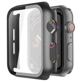 For Apple Watch Series 7 45mm Ultra Slim PC with Built in Clear Screen Protector Snap-on Full Coverage Shell Rubber TPU + Hard PC Frame for iWatch 45MM Series 7 Black Screen Protector