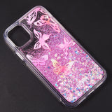 For Apple iPhone 13 /Pro Max Mini Quicksand Waterfall Liquid Glitter Sparkling Pattern Design Floating Bling Hybrid Soft TPU + PC Clear  Phone Case Cover