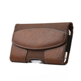 Universal Horizontal PU Leather Cell Phone Holster Case with Belt Clip Pouch and Belt Loop [Magnetic Closure] for Apple iPhone Samsung Galaxy LG Moto All Mobile phones Size 6.3" Universal PU Leather [Brown]