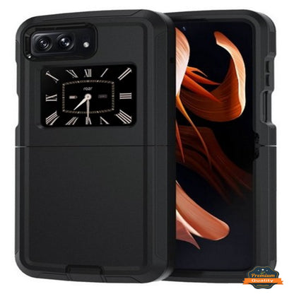 For Motorola Razr 2022 Hybrid Bumper Rugged Dual Layer Heavy-Duty Military-Grade Rubber TPU Defender Protective  Phone Case Cover