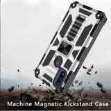 For Motorola Moto G Pure Heavy Duty Stand Hybrid Shockproof [Military Grade] Rugged Protective with Built-in Kickstand Fit Magnetic Car Mount Silver Phone Case Cover