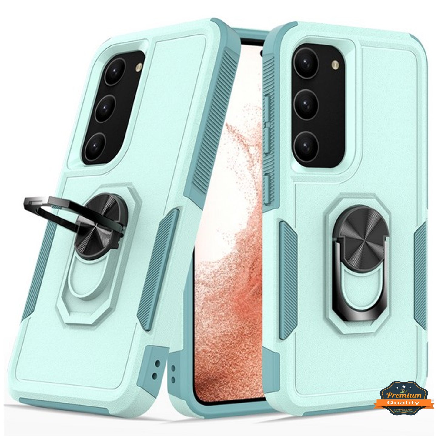 For Samsung Galaxy S23 /Plus /Ultra Heavy Duty Hybrid Rugged 2in1 TPU Shockproof Protective with Magnetic Ring Stand Holder  Phone Case Cover