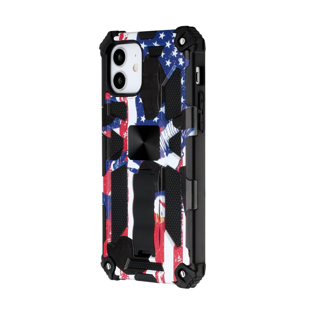 For Apple iPhone 14 Plus (6.7") Heavy Duty Hybrid Camouflage Fold Slide Kickstand [Military Grade] Rugged Protective  Phone Case Cover