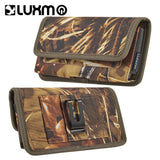 For Samsung Galaxy S22 Ultra Universal Horizontal Cell Phone Case Camo Print Holster Carrying Pouch with Belt Clip and 2 Card Slots fit XL Devices 7" [Camouflage]