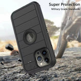 For Apple iPhone 13 Pro Max 6.7" Combo 3in1 Holster Heavy Duty Rugged with Swivel Belt Clip and Kickstand Black Phone Case Cover