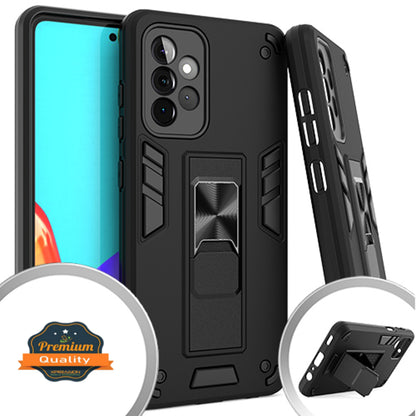 For Apple iPhone 14 (6.1") Built-in Slide Kickstand Shockproof Armor Heavy Duty Dual Layer [Military Grade] Rugged Bumper  Phone Case Cover