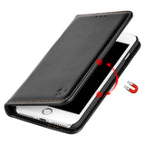 For Apple iPhone SE 3 (2022) Luxury PU Leather Wallet Pouch Magnetic Detachable with Credit Card Slots Removable Flip Kickstand Black Phone Case Cover