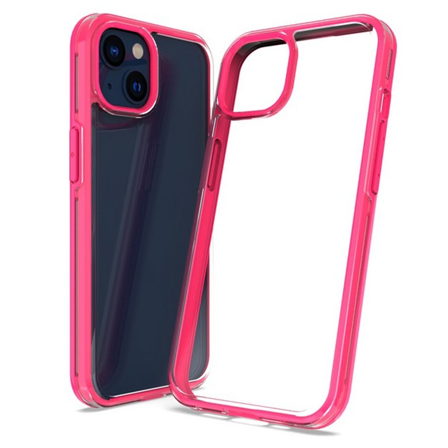 For Apple iPhone 14 /Plus Pro Max Transparent Back Hybrid Shockproof Protection Color TPU Frame Hard PC Slim  Phone Case Cover