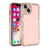 For Apple iPhone SE 3 (2022) SE/8/7 All Around 3D Diamonds Rhinestone Chrome Frame TPU Shiny Bling Glitter  Phone Case Cover