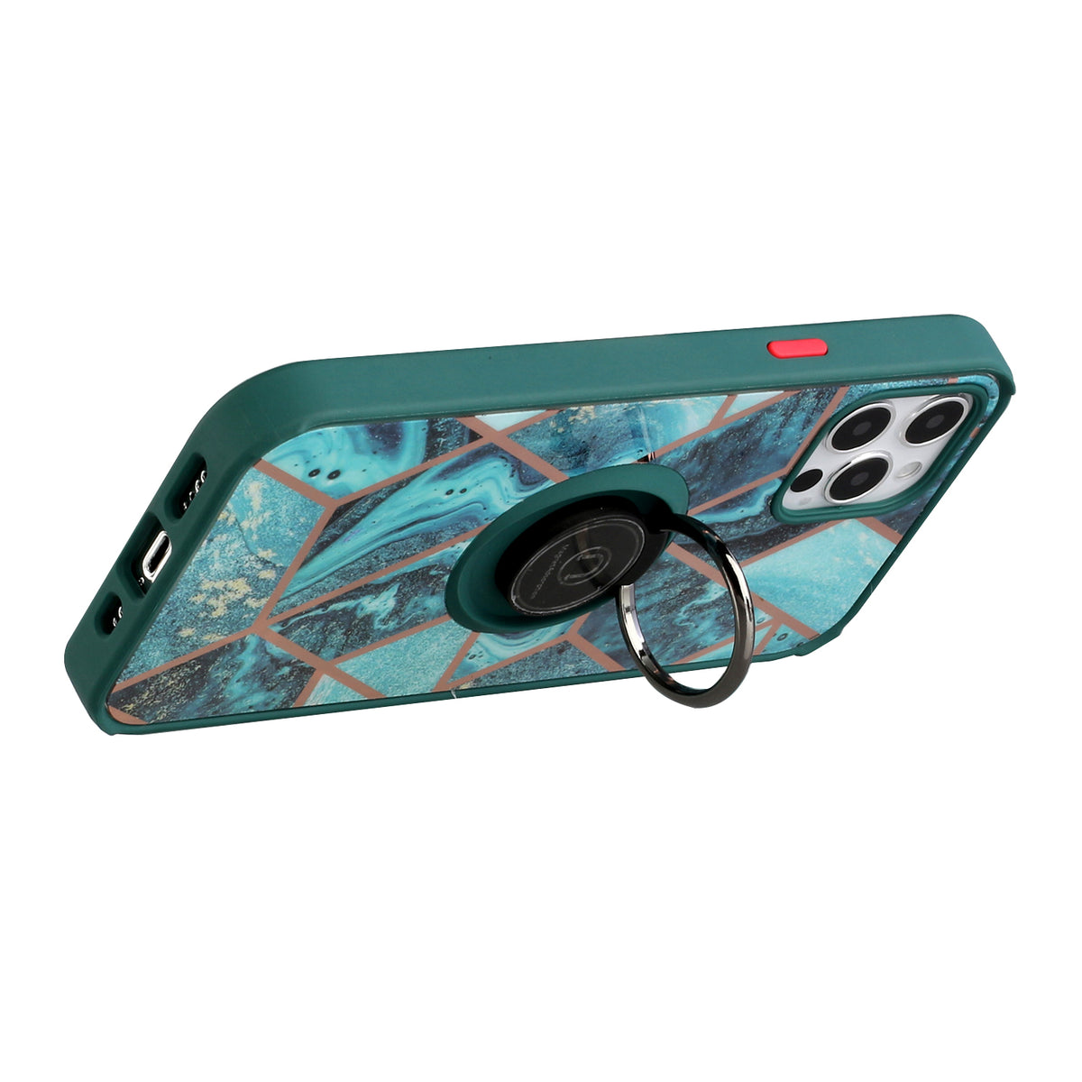 For Apple iPhone 14 Pro Max (6.7") Unique Marble Design with Magnetic Ring Kickstand Hybrid TPU Hard Shockproof  Phone Case Cover