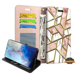 For Apple iPhone 13 /Pro Max Mini Wallet Case Marble Pattern Design PU Leather Wallet with Credit Cards Holder, Wrist Strap & Stand Feature Flip Pouch Protective  Phone Case Cover
