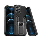 For Samsung Galaxy S21 Plus Shockproof [Military-Grade] with Metal Magnetic Kickstand, Hybrid Rugged TPU Heavy Duty Black Phone Case Cover