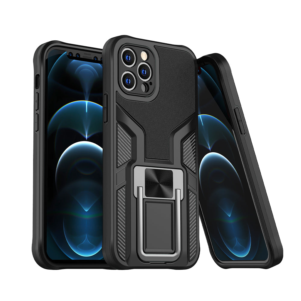 For Apple iPhone 13 Pro Max (6.7") Shockproof [Military-Grade] with Metal Magnetic Kickstand, Hybrid Rugged TPU Armor  Phone Case Cover