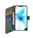 For Apple iPhone 8 Plus/7 Plus/6 6S Plus Wallet Case with Credit Card Holder, PU Leather Flip Pouch Kickstand & Strap Gray Phone Case Cover