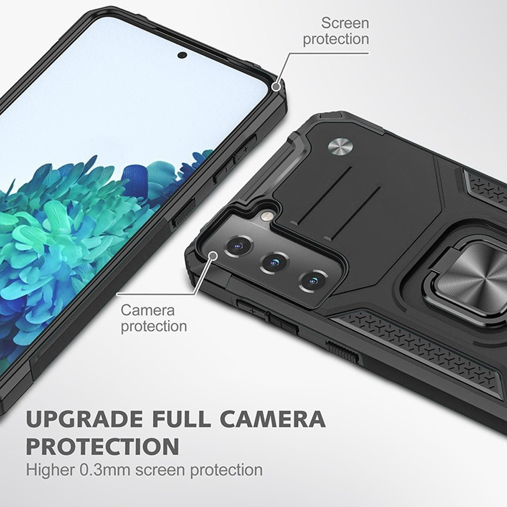 For Apple iPhone SE 3 (2022) SE/8/7 Armor Hybrid with Ring Holder Kickstand Shockproof 2in1 TPU + PC Rugged Dual Layer  Phone Case Cover