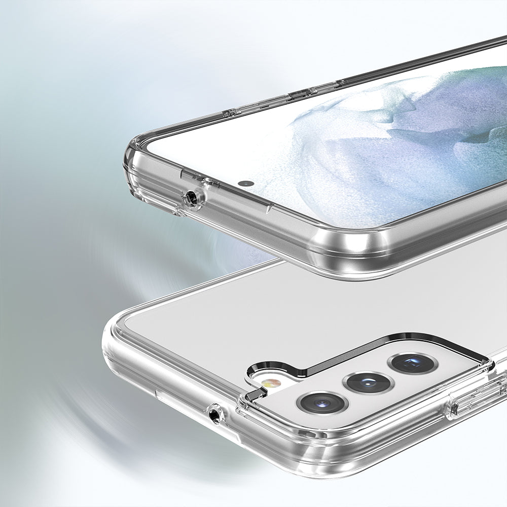For Samsung Galaxy S23 Clear Full Transparency Thick Hybrid Hard PC Shell & Soft TPU Shock-Absorption Bumper Transparent Phone Case Cover