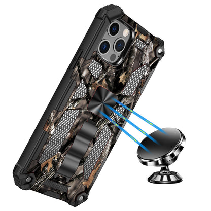 For Apple iPhone 14 (6.1") Heavy Duty Hybrid Camouflage Fold Slide Kickstand [Military Grade] Rugged Protective Camo Army Phone Case Cover
