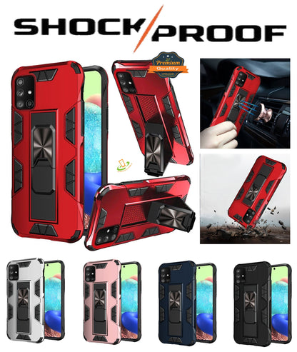 For Samsung Galaxy S22 Hybrid Magnetic Slide Ring Stand fit Car Mount Grip Holder Heavy Duty Rugged Military Grade  Phone Case Cover