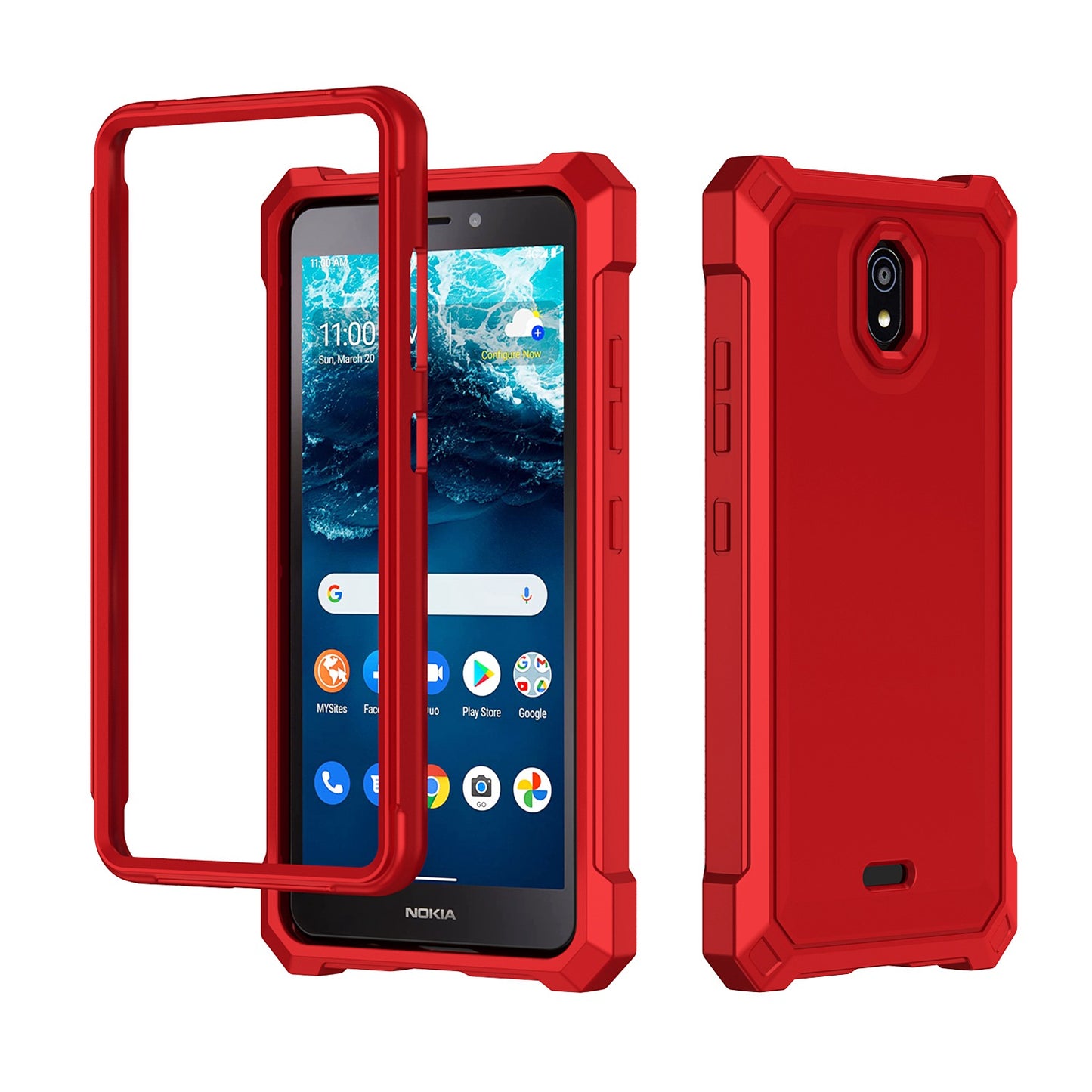 For Nokia C200 Matte Finish Hybrid Thick Shell Guard Shockproof Dual Layer Hard PC + TPU Bumper Frame Armor  Phone Case Cover
