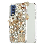 For Samsung Galaxy S21 Luxury Bling Clear Crystal 3D Full Diamonds Luxury Sparkle Rhinestone Hybrid Protective Ultimate Multi Ornament White Phone Case Cover
