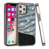 For Apple iPhone 13/ Pro Max Bling Animal Skin Design Glitter Hybrid Thick TPU Shiny Protective Rubber Frame  Phone Case Cover