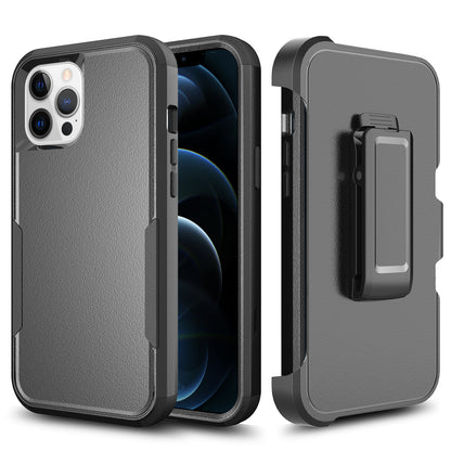 For Apple iPhone 13 Pro Max Hybrid Rugged Shockproof Military Tough Heavy Duty with 360 Swivel Belt Clip Stand & Holster Black Phone Case Cover