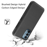 For OnePlus Nord N200 5G Slim Protective Hybrid TPU 2-Piece Bumper Shockproof with Brushed Metal Texture Carbon Fiber Hard  Phone Case Cover
