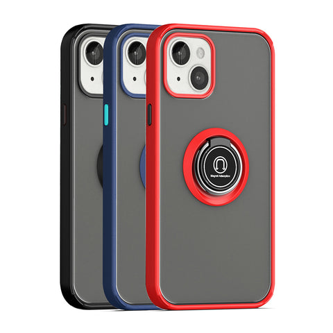 For Motorola Moto G Power 2022 Hybrid Frosted Protector Magnetic Ring Holder Stand Kickstand Heavy Duty Rugged TPU Bumper  Phone Case Cover