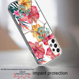 For Samsung Galaxy A53 5G Fashion Art Floral IMD Design Beautiful Flower Pattern Hybrid Protective Hard PC TPU Slim Back  Phone Case Cover