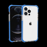 For Apple iPhone 13 (6.1") Slim Hybrid Transparent Rubber Gummy Gel Hard PC Silicone TPU Color Bumper Frame  Phone Case Cover