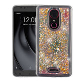 For T-Mobile Revvl Plus Quicksand Liquid Glitter Bling Hybrid Flowing Sparkle Fashion Protector Skin Pink Phone Case Cover