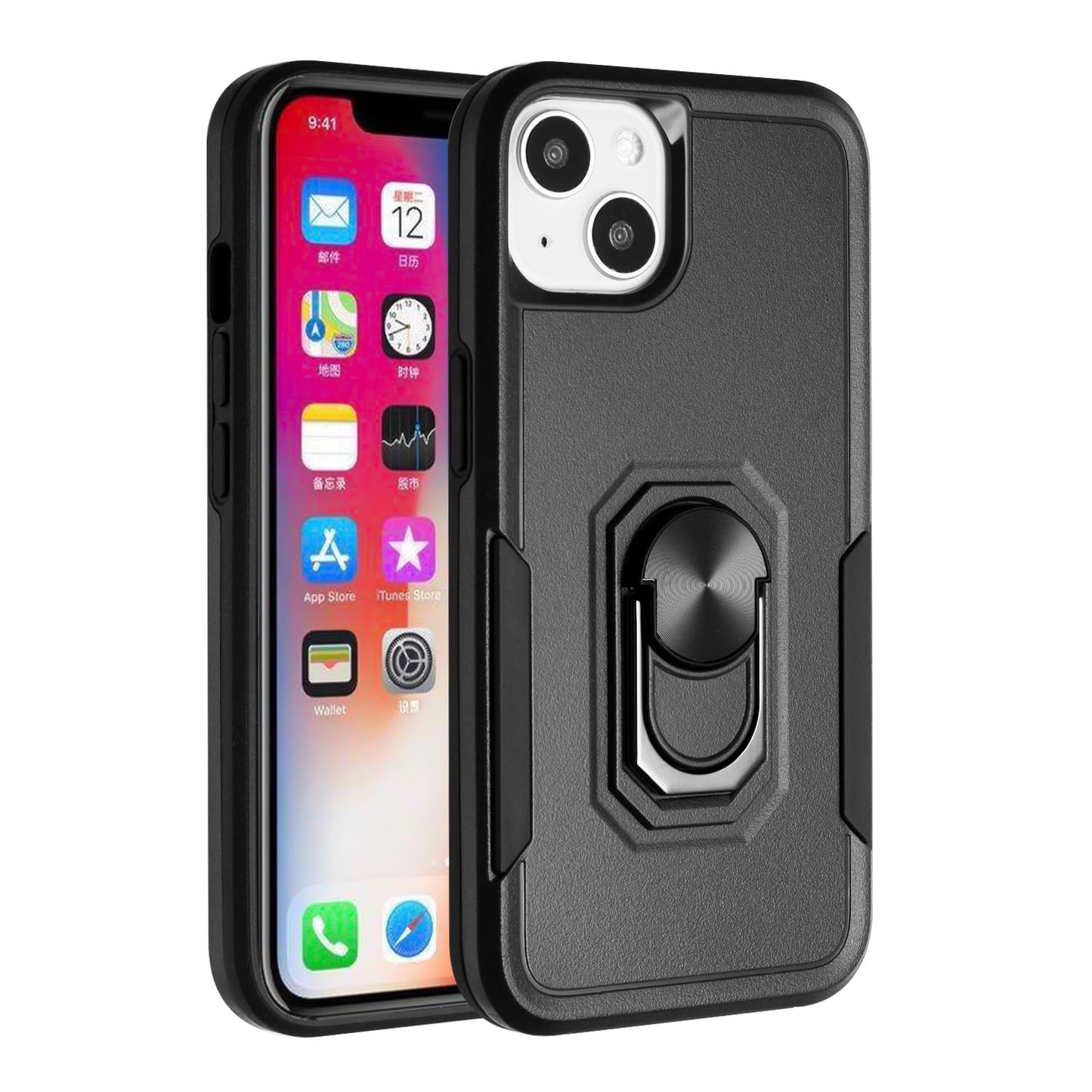 For Motorola Edge+ 2022 /Edge Plus Hybrid Rugged Hard Drop-Proof Protection Military Grade Armor with Metal Ring Stand  Phone Case Cover