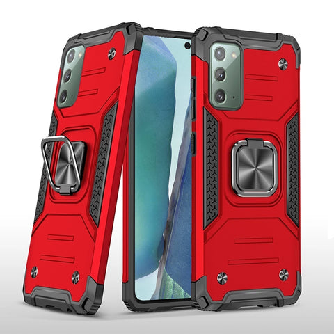 For Samsung Galaxy Note 20 Armor Hybrid with Ring Stand Holder Kickstand Shockproof Heavy-Duty Durable Rugged 2in2 Red Phone Case Cover